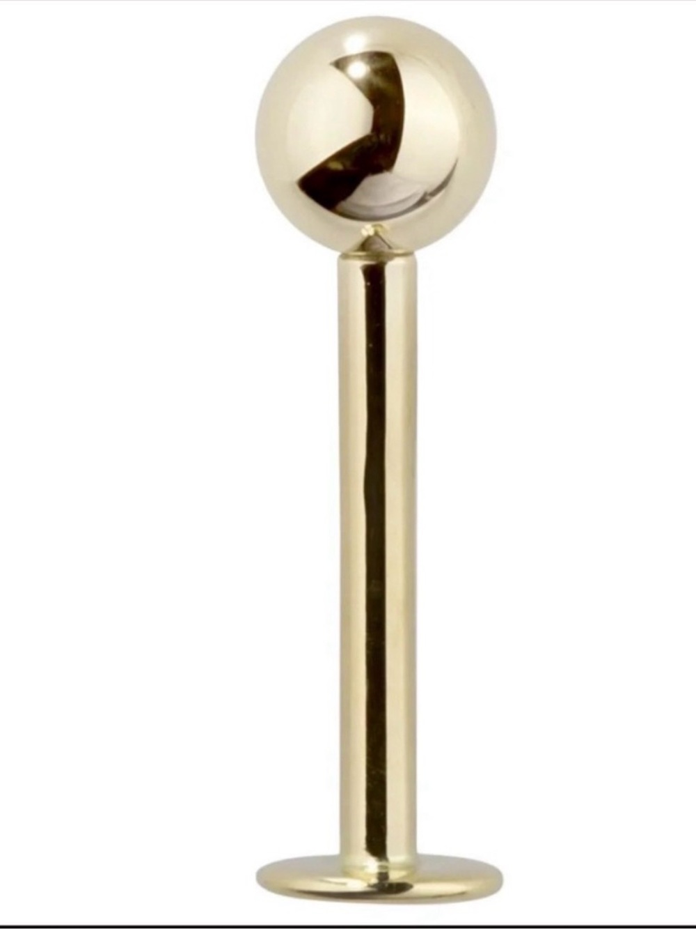 Pair of 14K Gold Ball Flat Back Labret Stud Earrings